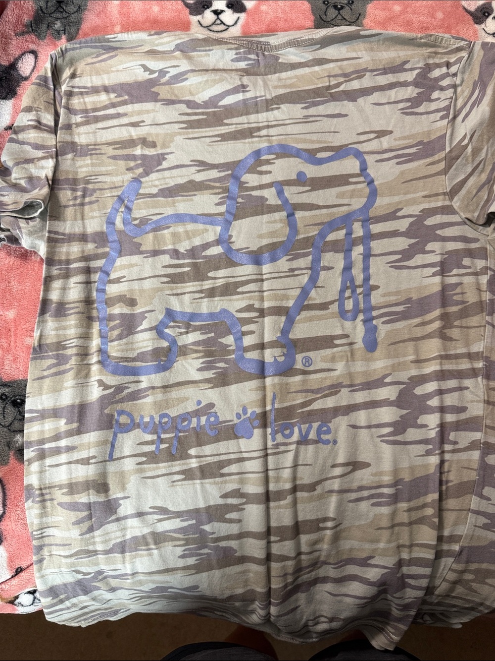 Puppie Love Camouflage Graphic Tee